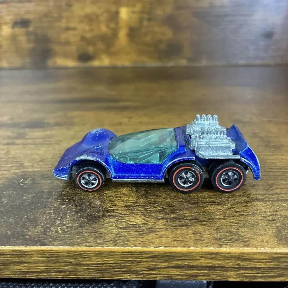 1/64 SCALE HOT WHEELS VINTAGE LOOSE REDLINE AQUA SIX SHOOTER